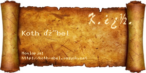 Koth Ábel névjegykártya